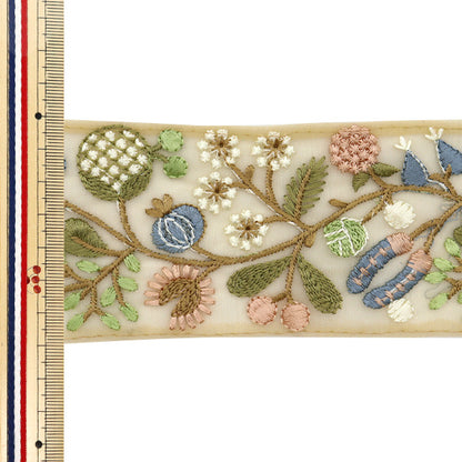 [Из количества 5] ремесленникОтделка "2024 Отделка для индийской вышивки Бежевый x green m-239b2"