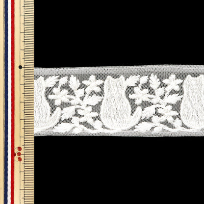 【数量5から】 手芸ブレード 『2024 インド刺繍ブレード ホワイト×ホワイト M-283B11』