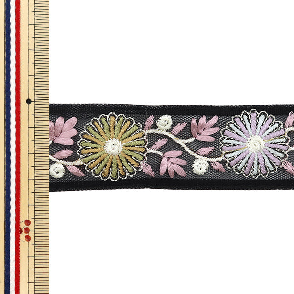 [Из количества 5] ремесленникОтделка "2024 Отделка для индийской вышивки Черный x фиолетовый 2234b1"