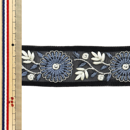 [Из количества 5] ремесленникОтделка "2024 Отделка для индийской вышивки Черный x grey 2234b8"