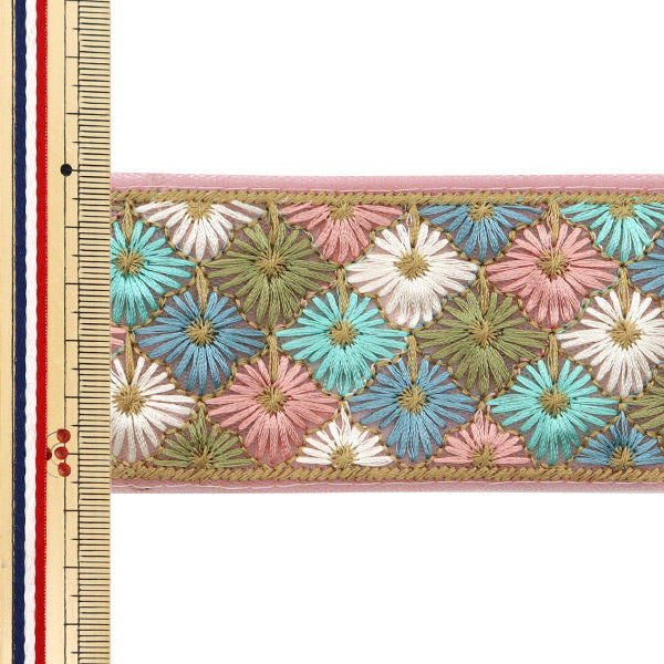 [Из количества 5] ремесленникОтделка "2024 Отделка для индийской вышивки Pink x green 2237b6"