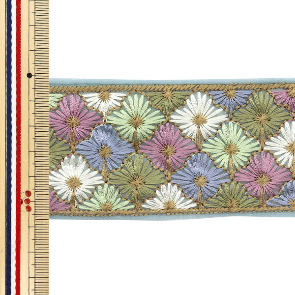 [Из количества 5] ремесленникОтделка "2024 Отделка для индийской вышивки Серый x green 2237b7"