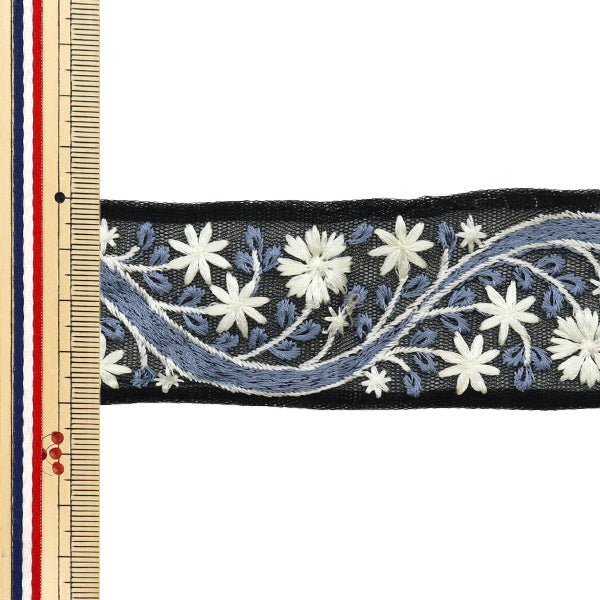 [Из количества 5] ремесленникОтделка "2024 Отделка для индийской вышивки Черный x grey 46365b1"