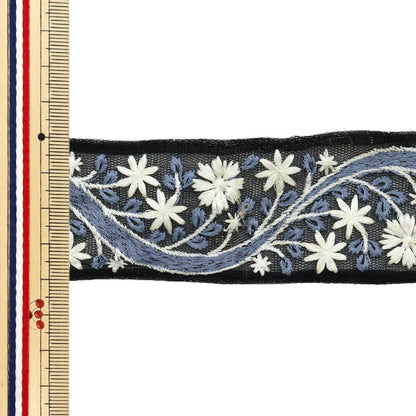 [Из количества 5] ремесленникОтделка "2024 Отделка для индийской вышивки Черный x grey 46365b1"