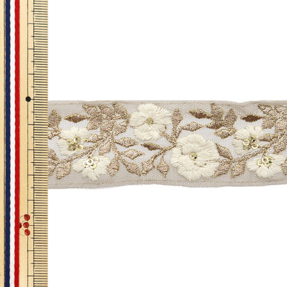 [Количество, начиная с 5] ремесленные изделияОтделка "2024 Отделка для индийской вышивки Серый x белый 2054L"