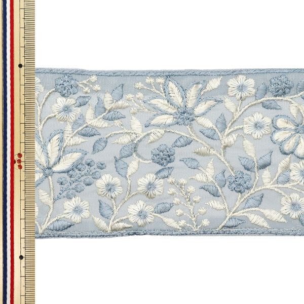 [Quantità a partire da 5] artigianatoTrim "2024 ricami indiani ssTrim Blue X White 2150b"