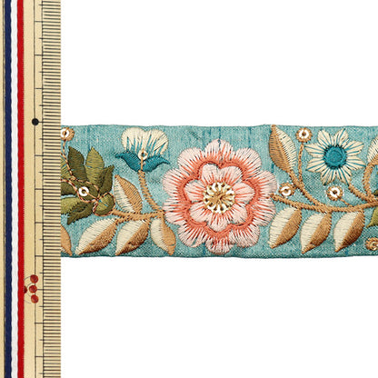 [Quantity starting from 5] HandicraftsTrim "2024 SS Indian EmbroideryTrim Green x Pink 2207C"