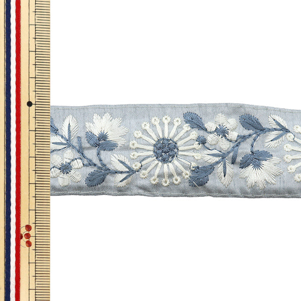 【数量5から】 手芸ブレード 『2024 インド刺繍ブレード グレー×グレー 2216K』