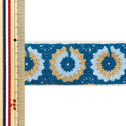 [Количество, начиная с 5] ремесленные изделияОтделка "2025 Отделка для индийской вышивки Белый x синий 47629i"