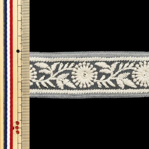 [Cantidad a partir de 5] artesaníasRibete "2025 Ribete bordado indio White X White M-892#1"