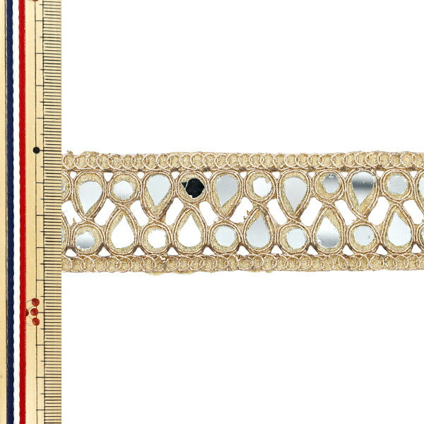 [Quantity starting from 5] HandicraftsTrim "2025 Mirror Blade Approx. 3.5cm wide Gold M-944C"
