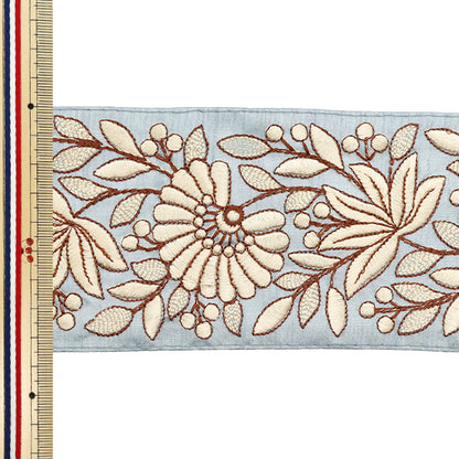 [5부터 시작하는 수량] 수예브레이드 "2022 인도 자수 브레이드 Blue X Brown 44276G"