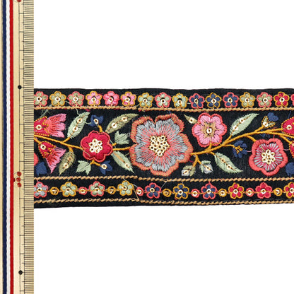 [الكمية تبدأ من 5] حرف اليدويةالزركشة "2022 زركشة التطريز الهندي أسود X Pink 43969B"