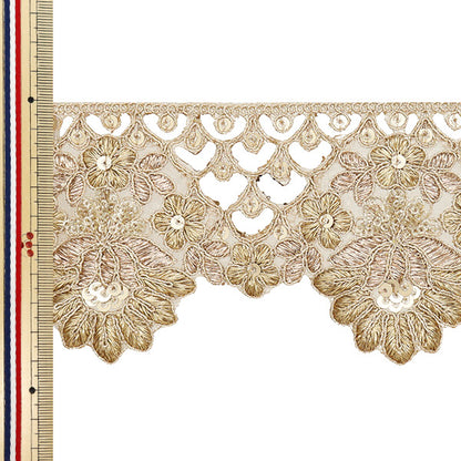 [Quantity starting from 5] HandicraftsTrim "2022 Indian embroidery trim Gold x Gold 28C"
