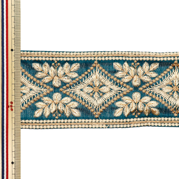 [Quantità a partire da 5] artigianatoTrim "2022 Rifiniture per ricamo indiano Green X Brown 086C"