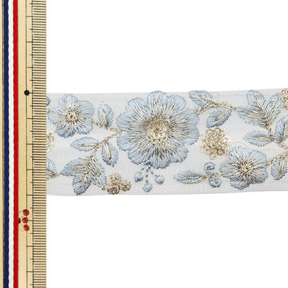 [Cantidad a partir de 5] artesaníasRibete "2023 Ribete bordado indio Azul x azul 372k"