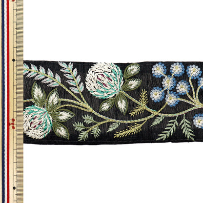 [5부터 시작하는 수량] 수예브레이드 "2023 인도 자수 브레이드 블랙 x 블루 777#1"