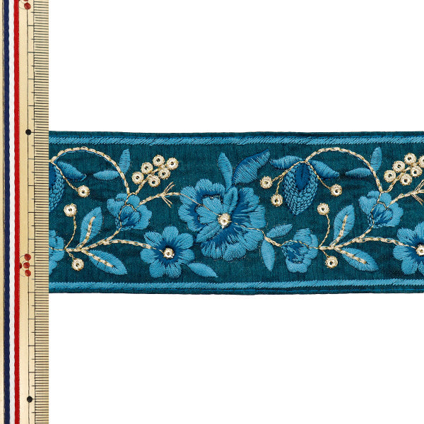 [Cantidad a partir de 5] artesaníasRibete "2023 Ribete bordado indio Azul x azul 895g"
