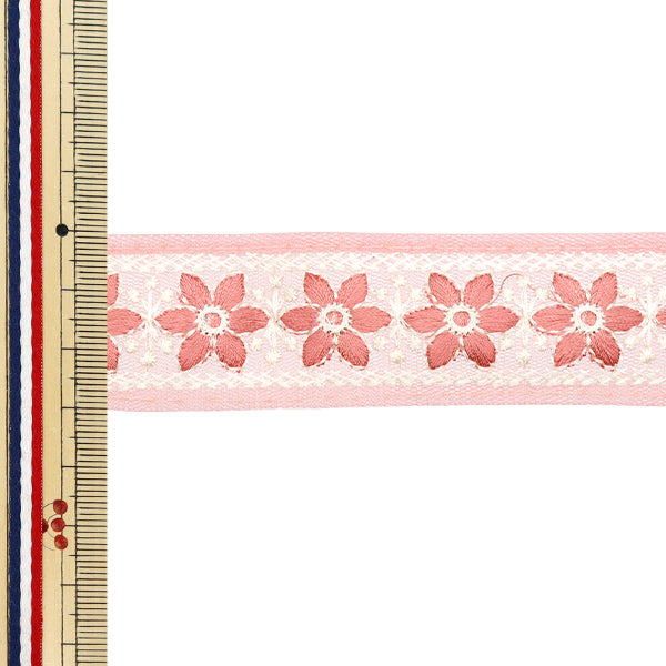 [Cantidad a partir de 5] artesaníasRibete "2024 Ribete bordado indio Pink X Pink M-278B6"