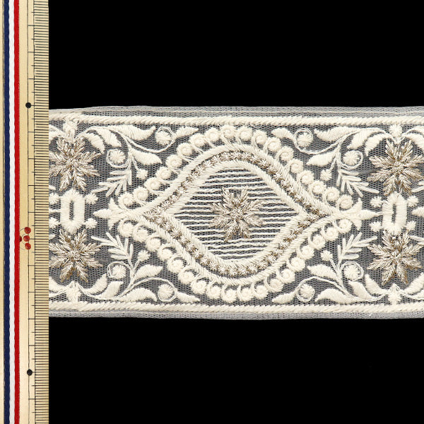 [الكمية تبدأ من 5] حرف اليدويةالزركشة "2024 زركشة التطريز الهندي الأبيض X الأبيض M-449B"