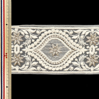 [الكمية تبدأ من 5] حرف اليدويةالزركشة "2024 زركشة التطريز الهندي الأبيض X الأبيض M-449B"