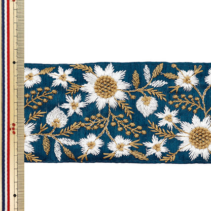 [Quantità a partire da 5] artigianatoTrim "2024 Rifiniture per ricamo indiano Verde x bianco M-556A"