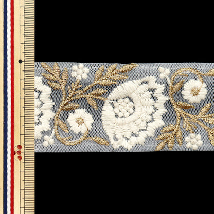 [Количество, начиная с 5] ремесленные изделияОтделка "2022 Отделка для индийской вышивки Белый x крем 44226c"