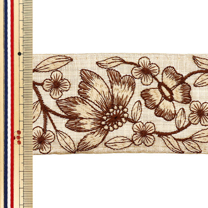 [Quantity starting from 5] HandicraftsTrim "2022 Indian embroidery trim Beige x Beige 44374B"