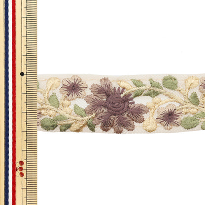 [Menge ab 5] KunsthandwerkBesätze "2022 Indischer Stickereibesatz Lila x lila 45139d"