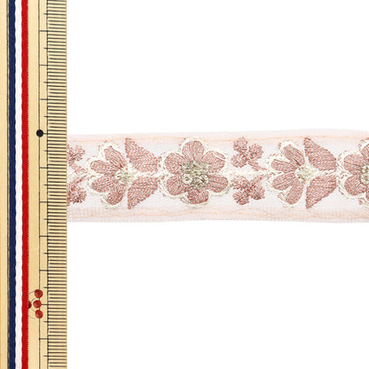 【数量5から】 手芸ブレード 『2024 インド刺繍ブレード ピンク×ピンク 795#1』