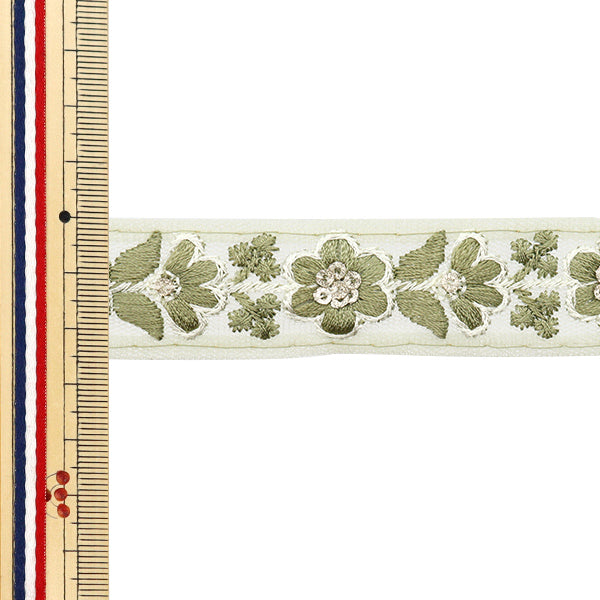 [5부터 시작하는 수량] 수예브레이드 "2024 인도 자수 브레이드 Green X Green 795X"