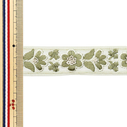 [5부터 시작하는 수량] 수예브레이드 "2024 인도 자수 브레이드 Green X Green 795X"