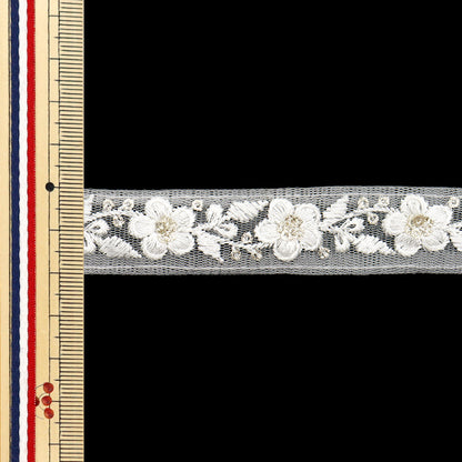 【数量5から】 手芸ブレード 『2024 インド刺繍ブレード ホワイト×ホワイト 796T』