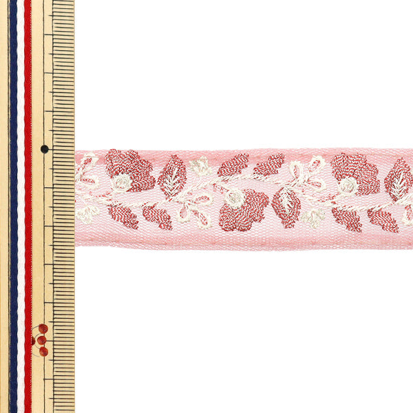 【数量5から】 手芸ブレード 『2024 インド刺繍ブレード ピンク×ピンク 802#4』