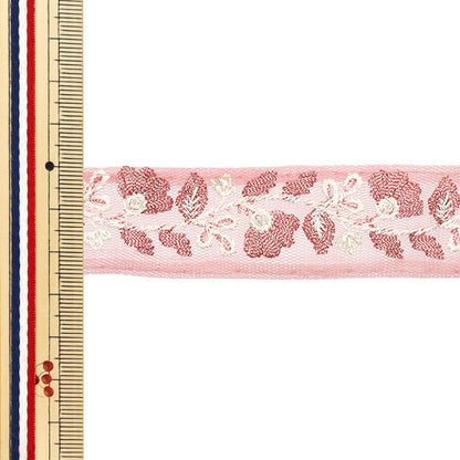 【数量5から】 手芸ブレード 『2024 インド刺繍ブレード ピンク×ピンク 802#4』