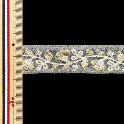 【数量5から】 手芸ブレード 『2024 インド刺繍ブレード ホワイト×ホワイト 802#5』