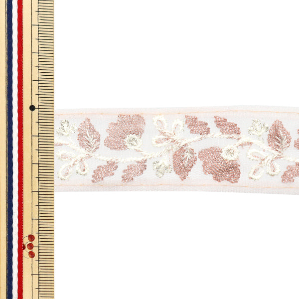 [5부터 시작하는 수량] 수예브레이드 "2024 인도 자수 브레이드 핑크 X 핑크 802#9"