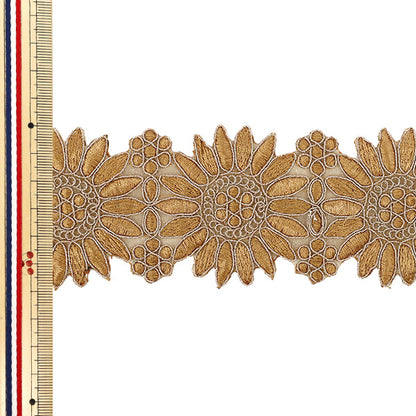 [Menge ab 5] KunsthandwerkBesätze "2023 Indischer Stickereibesatz Beige x Brown M-39d"