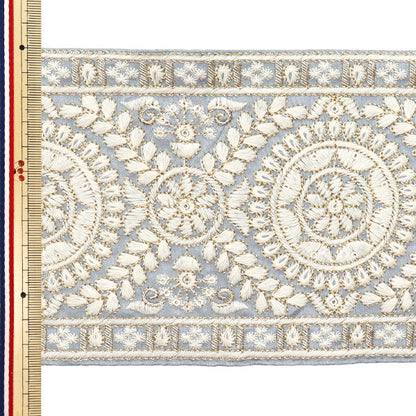 [Количество, начиная с 5] ремесленные изделияОтделка "2024 Отделка для индийской вышивки Синий серый x белый m-297a4"