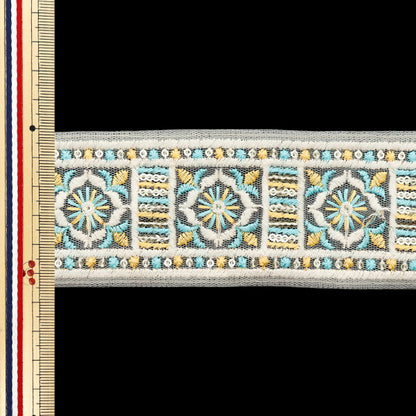 [Количество, начиная с 5] ремесленные изделияОтделка "2024 Отделка для индийской вышивки Бежевый x blue m-372b"