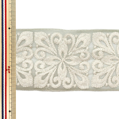 [Количество, начиная с 5] ремесленные изделияОтделка "2024 Отделка для индийской вышивки Бледно-зеленый x белый m-379r"