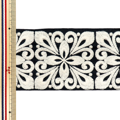 [Количество, начиная с 5] ремесленные изделияОтделка "2024 Отделка для индийской вышивки Черный x белый m-379s"