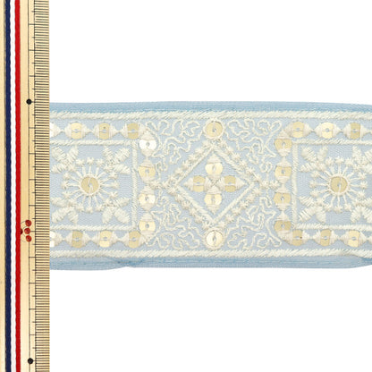 [Количество, начиная с 5] ремесленные изделияОтделка "2024 Отделка для индийской вышивки Синий x белый m-383c"