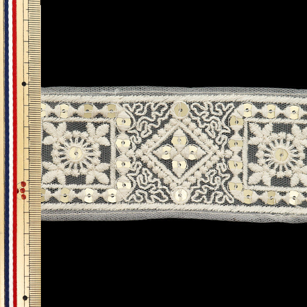 [Количество, начиная с 5] ремесленные изделияОтделка "2024 Отделка для индийской вышивки Белый x белый m-383e"