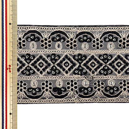 [Количество, начиная с 5] ремесленные изделияОтделка "2024 Отделка для индийской вышивки Черный x черный M-400#5"