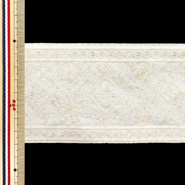 [Количество, начиная с 5] ремесленные изделияОтделка "2024 Отделка для индийской вышивки Белый x белый m-472L"