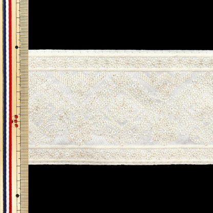 [Количество, начиная с 5] ремесленные изделияОтделка "2024 Отделка для индийской вышивки Белый x белый m-472L"