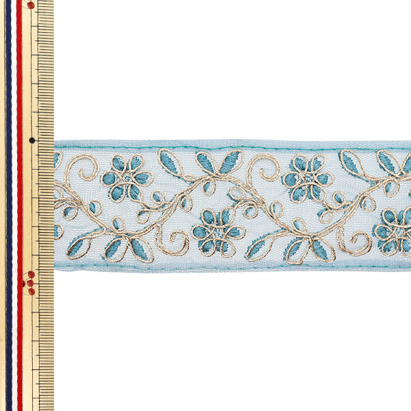 [Menge ab 5] KunsthandwerkBesätze "2024 Indischer Stickereibesatz Blau M-350e"