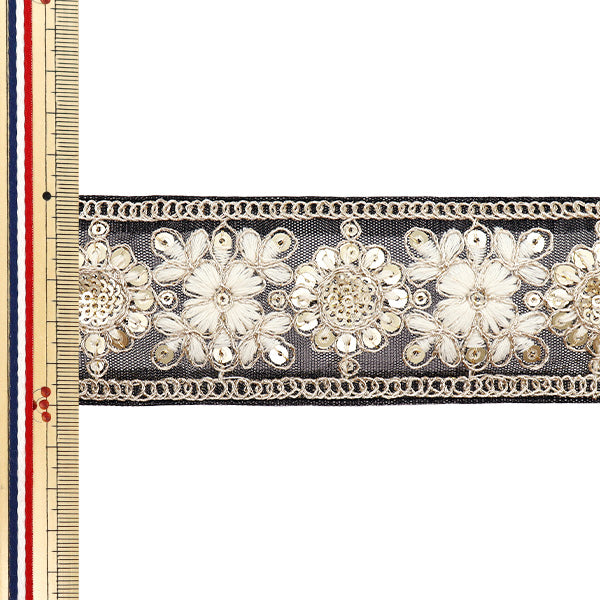 [Количество, начиная с 5] ремесленные изделияОтделка "2024 Отделка для индийской вышивки Черный x белый m-411f"