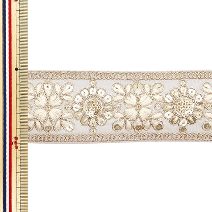 [Количество, начиная с 5] ремесленные изделияОтделка "2024 Отделка для индийской вышивки Greige x белый m-411h"